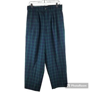 Preswick & Moore Tartan‎ Plaid Dress Pants Mens 30x28 Cotton Seersucker Pleated